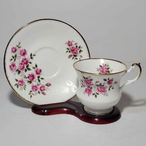 Royal Dover Teacup and Saucer Pink Roses Vintage